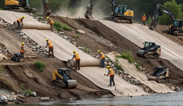 Geosynthetic erosion control system providing a sustainable alternative to conventional methods