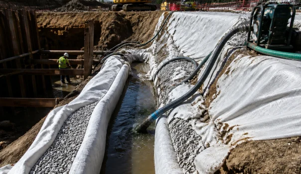 Geotextile dewatering system used for sediment containment and water separation
