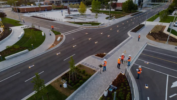 Public infrastructure project utilizing engineered geosynthetic solutions for durable and sustainable construction