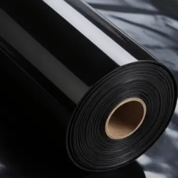 Close-up of a high-density polyethylene liner used for environmental containment and waterproofing